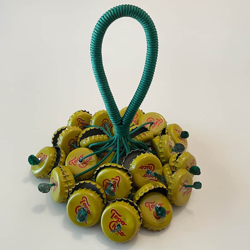 Upcycled Percussion - Bottle Cap Hand Rattle / Shaker - Topo Chico image 1