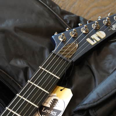 2018 ESP LTD STATIC-600V Wayne Static X Electric Guitar Flying V Gun Metal Blue + Gig Bag image 9