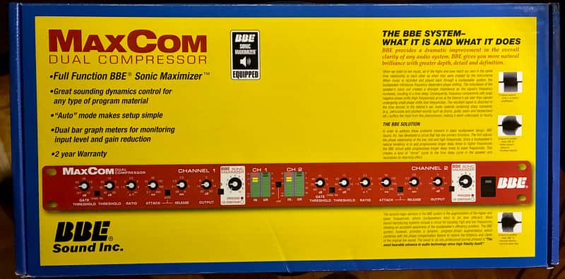 BBE MaxCom Dual-Channel Compressor/Limiter/Gate with Sonic Maximizer 2010s - RED image 1