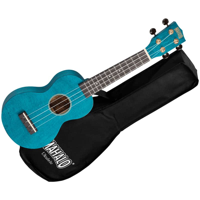 MS1TBU Slimline Soprano Bleu Satin + Housse Mahalo image 1