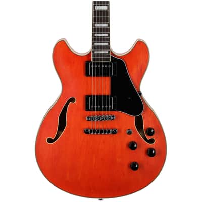 Ibanez AS73 Artcore Semi-Hollow Electric Guitar, Transparent Tangerine Flat image 4