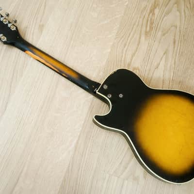 1959 Harmony Stratotone Jupiter H49 Vintage Electric Guitar, DeArmond Gold Foils w/ Tweed Case image 15