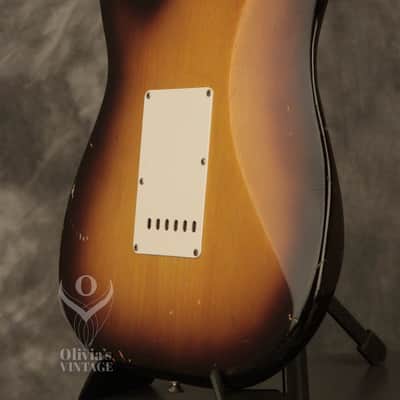 original 1957 Fender Stratocaster Sunburst w/orig. tweed case image 16