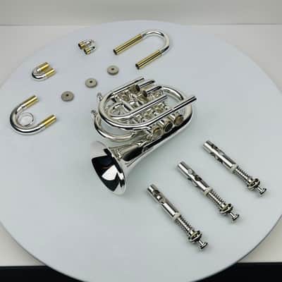 Jupiter JPT-416 Bb Pocket Trumpet that is Silver Plated and in Mint Condition! image 6