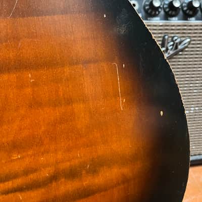 Silvertone F-61 Parlor Acoustic Guitar 1960’s - Sunburst image 17