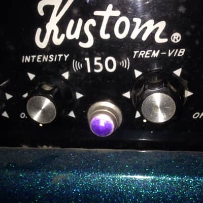Kustom 150 4x10 combo 70's Green Sparkle Tuck & Roll image 3