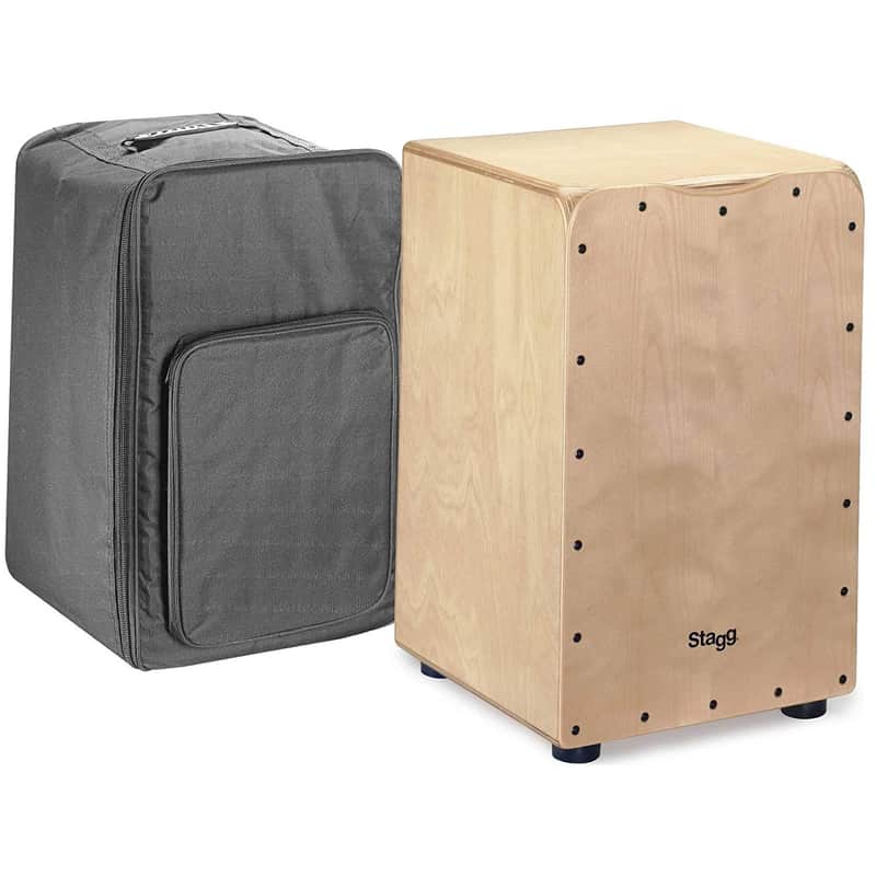 Stagg Cajon Drum Birch Wood, Natural With Padded Bag Case image 1