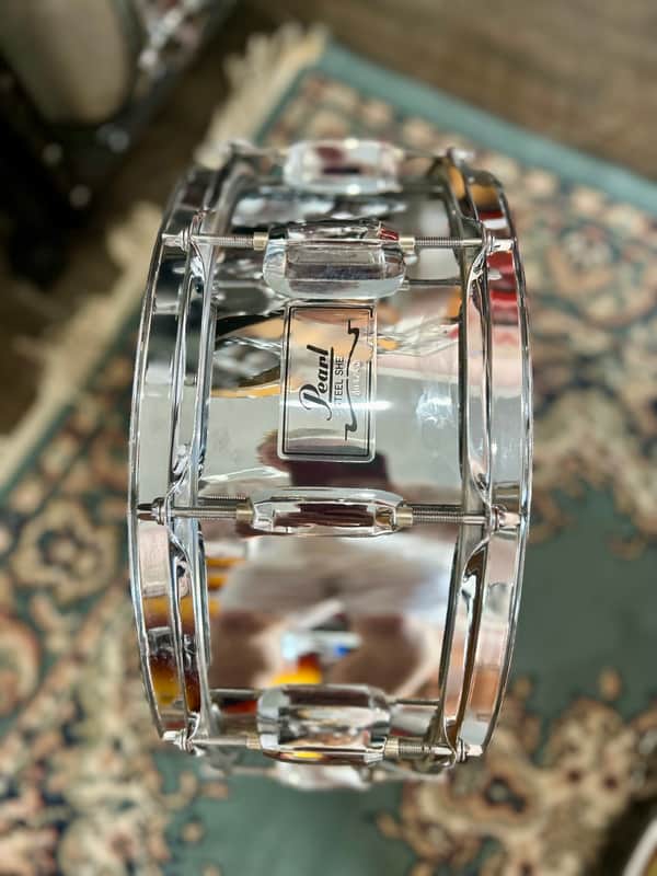 Pearl -Steel Shell”-  2000s” - “Chrome 14x5.5” 8 Lug Snare image 1