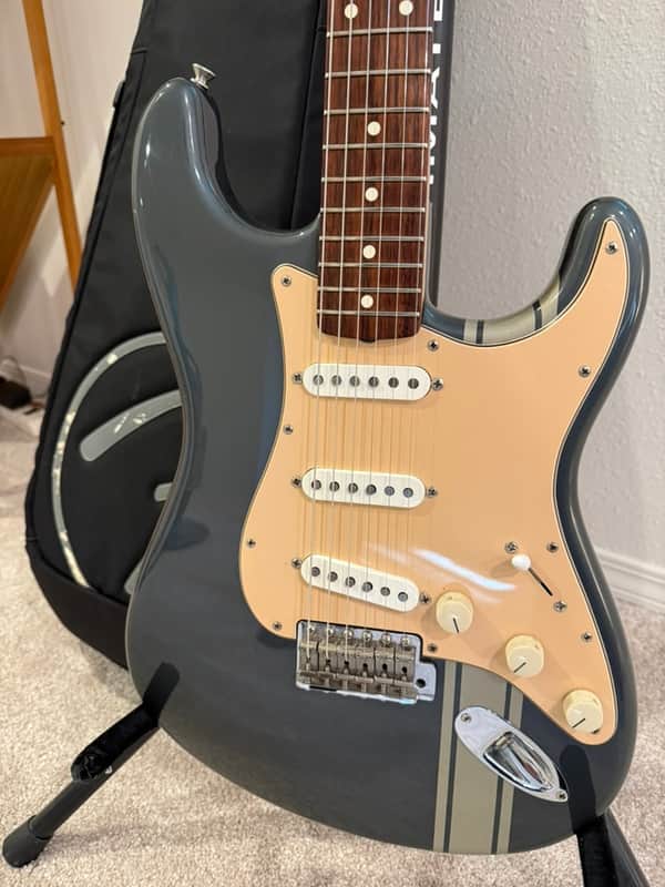 Fender Limited Edition John Mayer Stratocaster - Charcoal Frost Metallic with Racing Stripe 1/100