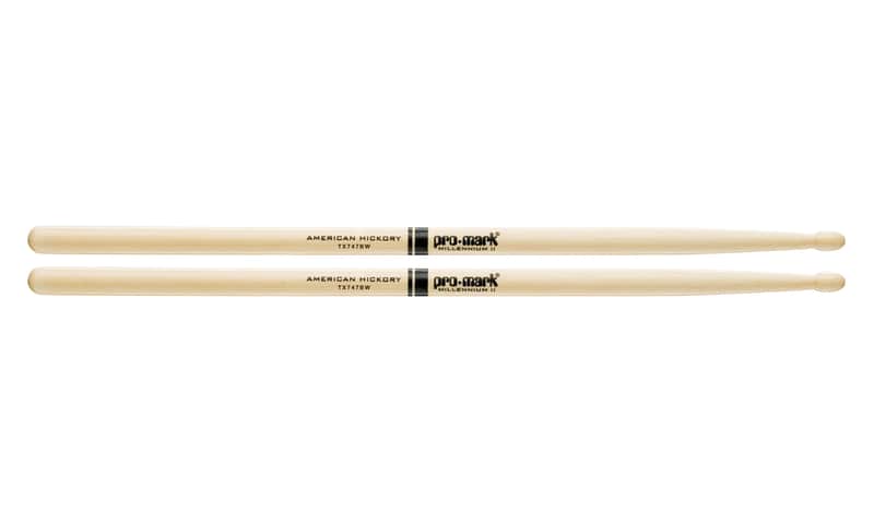 Pro-Mark TX747BW Hickory 747B "Super Rock" Wood Tip Drum Sticks (Pair) image 1