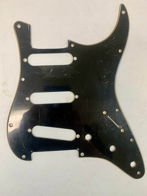 Fender Custom Shop '62 Stratocaster Pickguard - Black 3-Ply SSS 11-Hole - Pulled from Heavy Relic