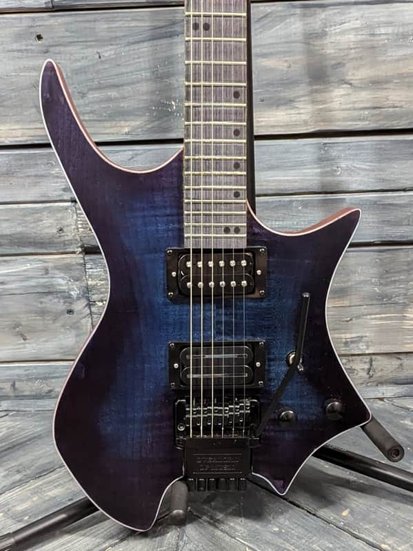 Used Unbranded Headless Electric Guitar with Overlord of Music Locking Tremolo and Gig Bag image 1