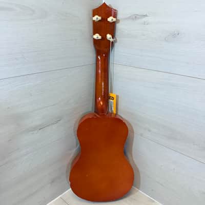 Uknown Floral Hawaiian Soprano Ukulele Blue & Orange Beginner Uke image 4