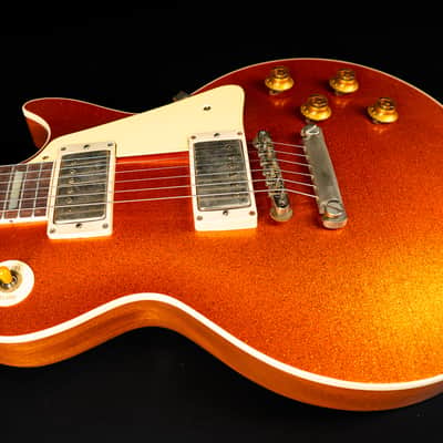 Gibson 1957 Les Paul Standard Murphy Lab Ultra Light aged - Orange Sparkle Top Natural back image 11