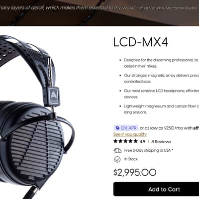 Audeze LCD-MX4 Open Back Planar Magnetic Headphones 2017 - Present - Black image 9