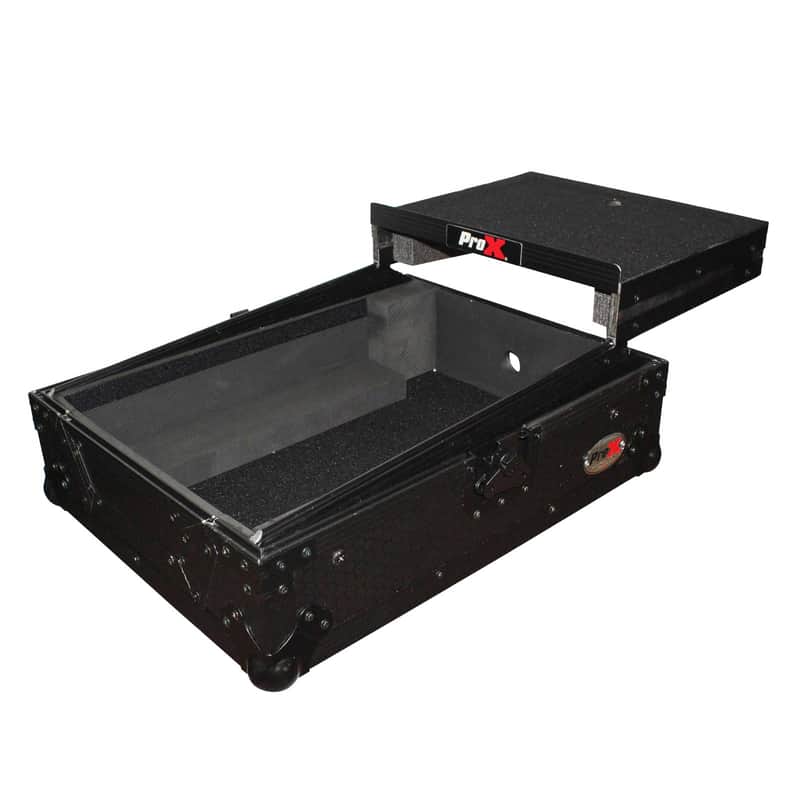 Pro-X XS-M12LTBL Black FInish 12" Universal Mixer Case W/ Laptop Glide Shelf image 1