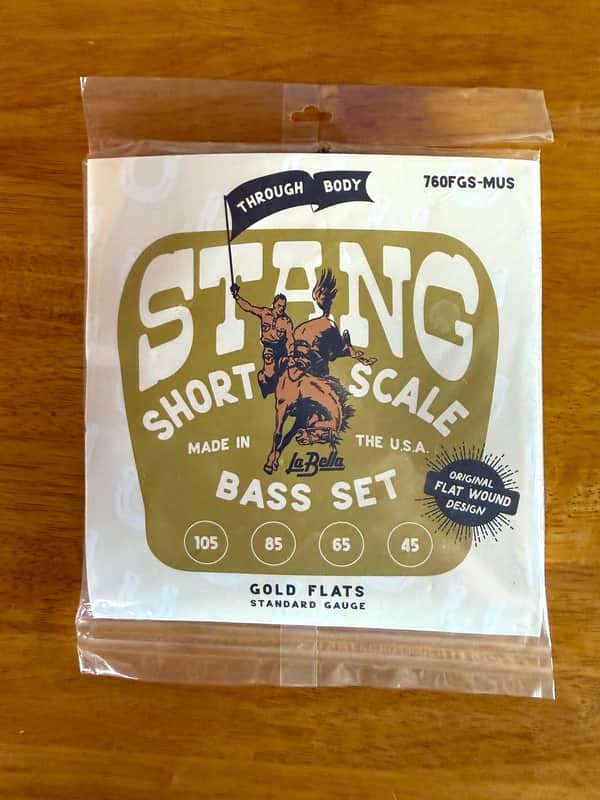 La Bella 760FGS-MUS Gold Flats Flatwound Strings for Mustang Bass image 1