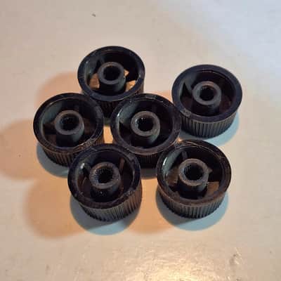 (2) Original 1950's-1960's Silvertone Harmony Kay Knobs *Black / Silver* image 3