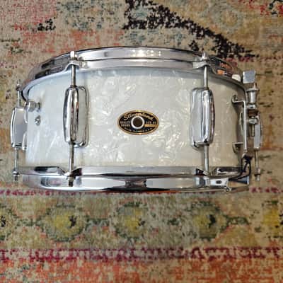 Slingerland Hollywood Ace 14x5.5" 3-ply Snare Drum - White Marine Pearl 1960s image 2