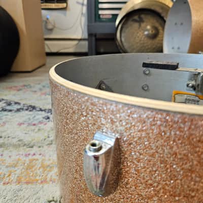 Gretsch Round Badge 18-14-12" 6-ply Bop Kit - Champagne Sparkle 1960s image 23