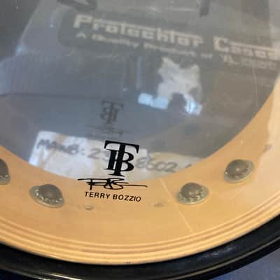 Terry Bozzio's DW - 2.5x8" Collector's Series All-Maple Piccolo Tom 2000's - Transparent Dark Walnut Satin Oil "Bb" Autographed image 8