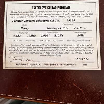 Breedlove Limited Edition Premier Concert CE Brazilian Rosewood 2023 - Edgeburst image 5