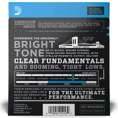 EXL170 5SL Nickel Wound Light Super Long Scale 5 Cordes 45-130 D'Addario image 2