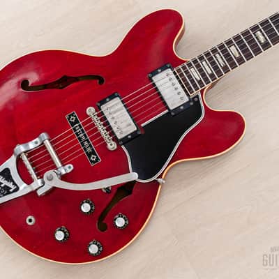 1962 Gibson ES-335 TDC Vintage Semi-Hollow Guitar Cherry w/ Bigsby, Pat # Pickups, Lifton Case image 1