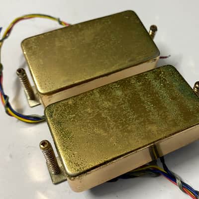 1978 Maxon PU-1 humbucker set Greco Mirage M900 8.47k + 8.3k 4 conductor leads – Relic gold original vintage made in Japan image 4