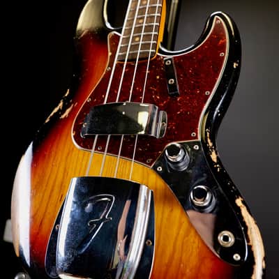 Fender Custom Shop 1961 Jazz Bass Heavy Relic 3A Rosewood Fingerboard 3-Color Sunburst image 6