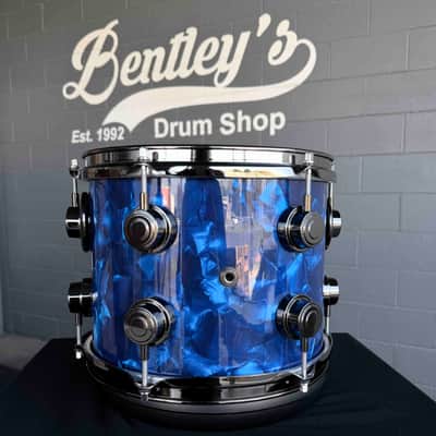 DW Collector's Series Maple/Mahogany 8x10 Rack Tom in Blue Moonstone FinishPly w/ Black Nickel Hardware image 3
