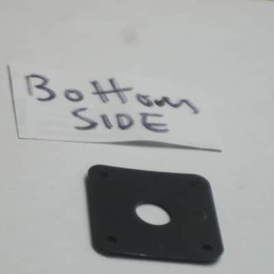 used (medium relic'd) genuine Gibson PRJP-010 Black Plastic Jack Plate for Les Paul (+ used nickel finish screws - but very clean gold finish screws available upon request) 1990s - 2020s (specifically from 1996) image 14