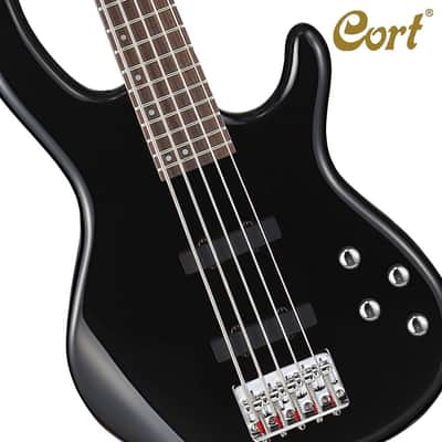 Cort Action Bass Guitar V-Plus-BK Black Poplr Bd 2Bnd Act Eq JJ P/U 5-string P/J (ACTION BASS V PLUSBK-A-U) image 2
