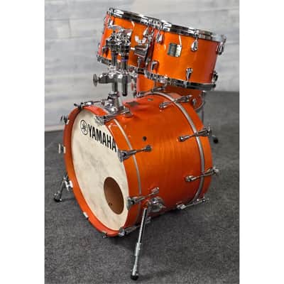 Used Yamaha Birch Custom Absolute 4pc Drum Set Honey Amber - Very Good image 4