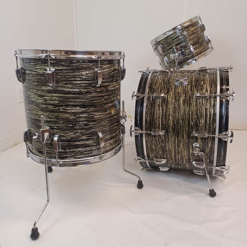 Ludwig Pre-Serial 22,13,16"Black Oyster Pearl Feb1961 Drum Set Ringo Beatles COB image 1