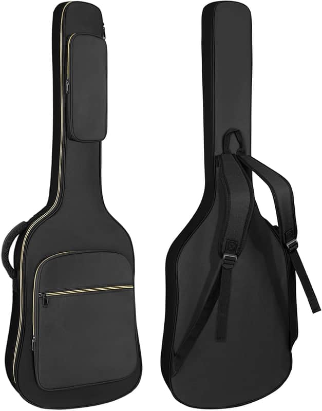 Bass Guitar Case, Bass Guitar Gig Bag 0.35 Inch waterproof Thick Padding Backpack Soft Electric Bass Guitar Bag Dual Adjustable Shoulder Strap Pocket & Back Hanger Loop Black image 1