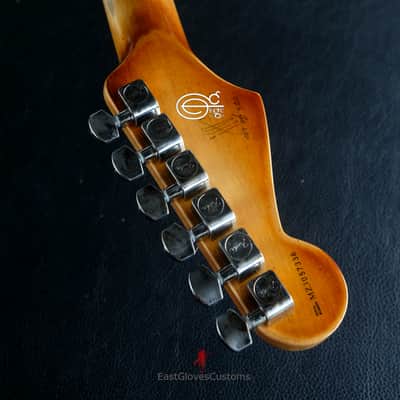 Fender FSR Stratocaster Seafoam Green/Metallic Orange HSS Heavy Aged Relic by EGC (107 OF 250) image 20