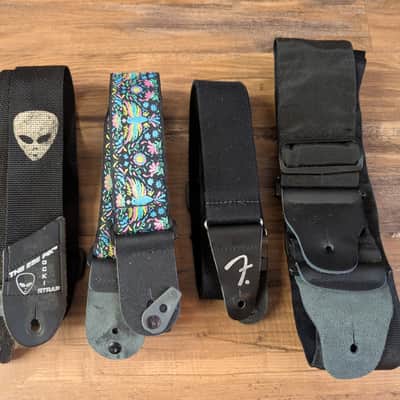 Mixed Guitar Strap Lot Of 4 Different Brands 2" &  3" All In Great Shape image 1