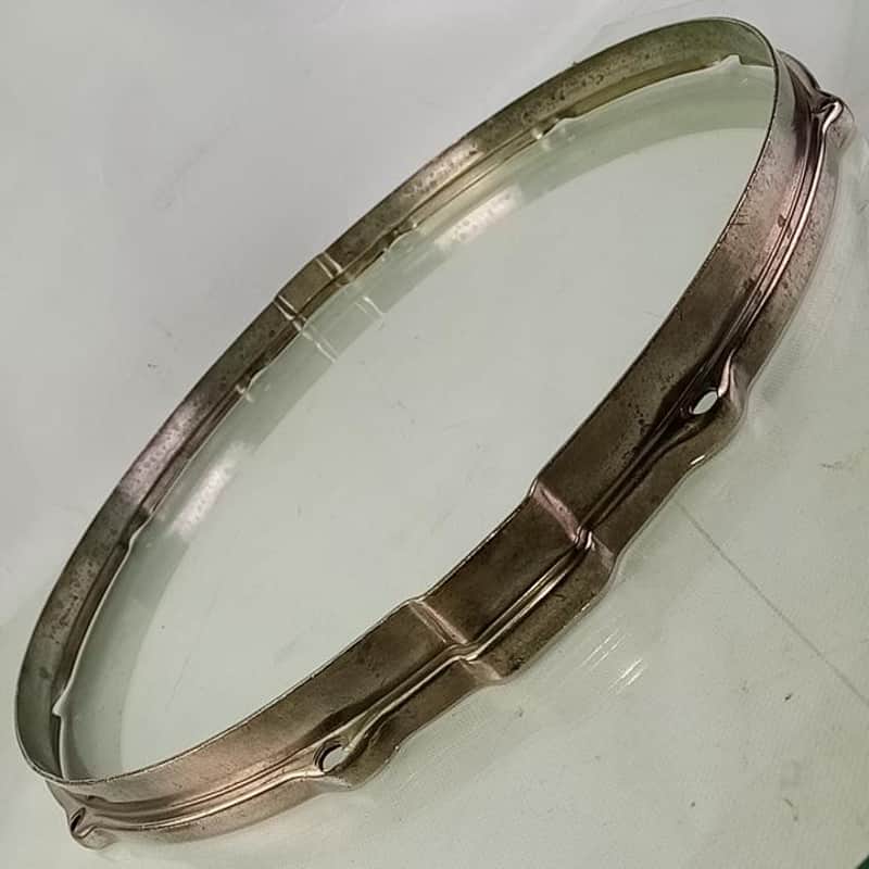 *Leedy 16" Snare Drum Resonant Rim/Hoop 10-Lug Nickel Brass NOB Vintage 40s USA* image 1