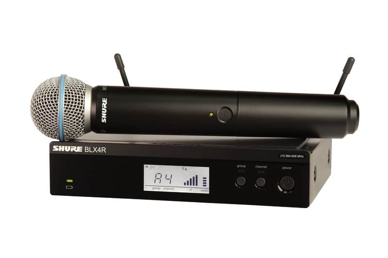 Shure BLX24R/B58 Wireless Microphone System - 14-Hour Battery Life, 300 ft Range, UHF | BETA 58A Handheld Vocal Mic, Single Channel Rack Mount Receiver | H10 Band (BLX24R/B58-H10) image 1