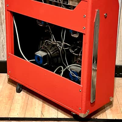 Rare 1974 Fender Super Reverb 2-Channel 40-Watt 4x10" Guitar Combo  Silverface, Red Tolex , Very Cool ! image 8