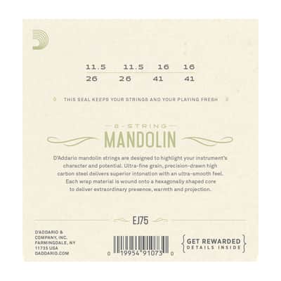 D'Addario EJ75 Mandolin Strings, Phosphor Bronze, Medium/Heavy, 11.5-41 image 7
