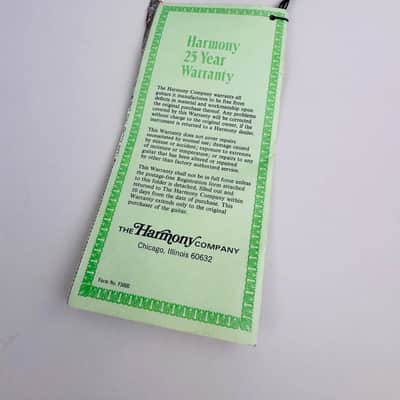 Harmony 25-Year Warranty Hangtag, circa 1971 image 3