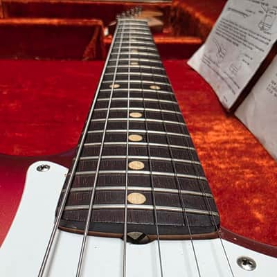 1962 Fender Musicmaster Sunburst FLAME Neck PRE-CBS Brazilian Rosewood slab board Maroon Burst American Vintage 60s 1960's USA baby stratocaster 3/4 short scale figured Music Master guitar image 3