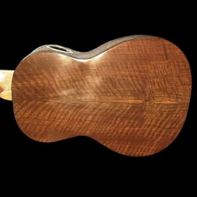 Solid Flame Curly Maple Top on Bastogne Walnut Tenor Ukulele - SCJ Jazz Hat #121 2025 - French Polish Gloss image 7