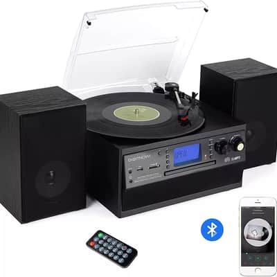 Bluetooth Record Player Turntable with Stereo Speakers, CD Recorder, Vinyl to MP3 – M504 image 7
