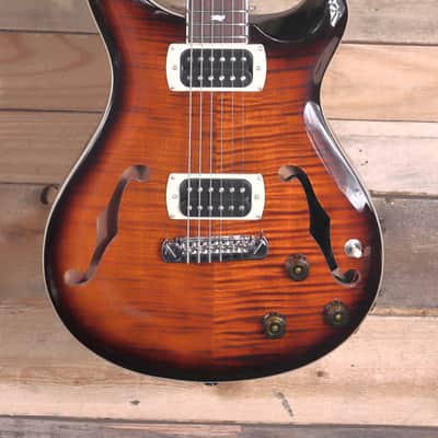 PRS SE Ed Sheeran Hollowbody I Piezo Baritone Electric Guitar Orange Tiger Smokeburst w/ Gigbag imagen 1