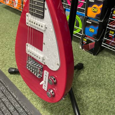 Vox Mini MKIII travel guitar teardrop shape in loud red finish image 1