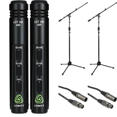 Lewitt LCT 140 AIR Small-diaphragm Condenser Microphone With Stands and Cables - Stereo Pair image 2