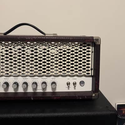 Soldano SLO-100 C3 Amps Clone, Burgundy Snakeskin, White Grille, Excellent image 3